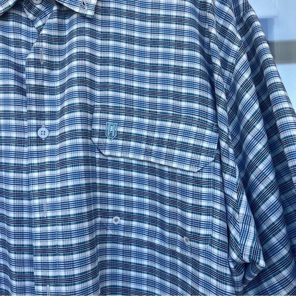 Heybo Outdoor Fishing Plaid Shirt Size 2XL Button Down Performance Vented USP 30 - Picture 6 of 7